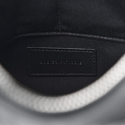 Saint Laurent Calfskin Crocodile Embossed Monogram Zip Pouch Black 7 of 7