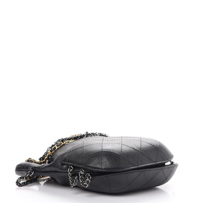 Chanel Calfskin Quilted Small Gabrielle Bucket Black 4 of 9