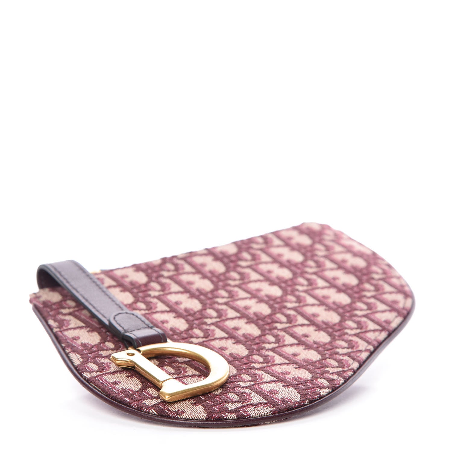 Christian Dior Oblique Saddle Clutch Burgundy 4 of 8