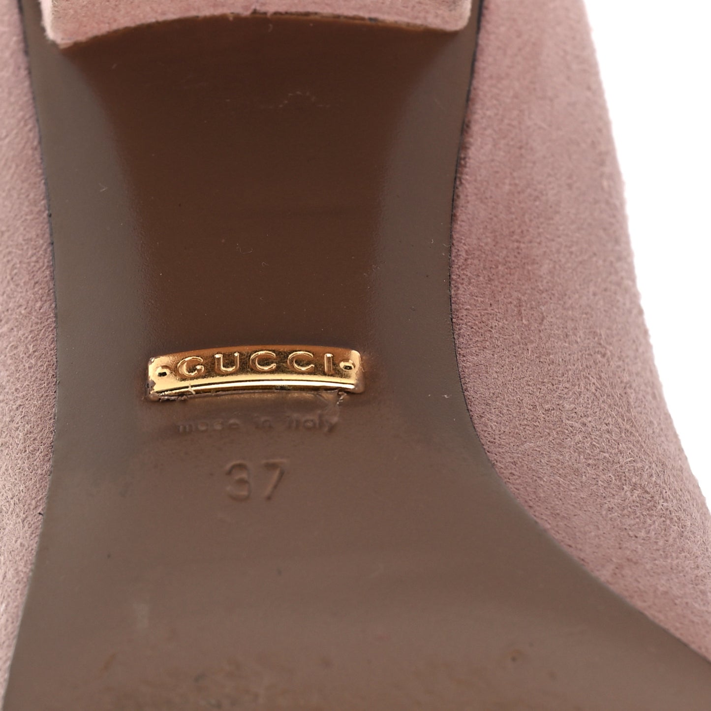 Kid Scamosciato GG Marmont Fringe 50mm Loafer Pumps 37 Crystal Pink