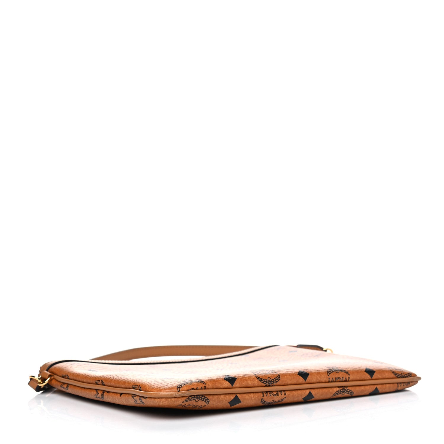 MCM Visetos Liz Shopper Tote Pouch Cognac 3 of 6