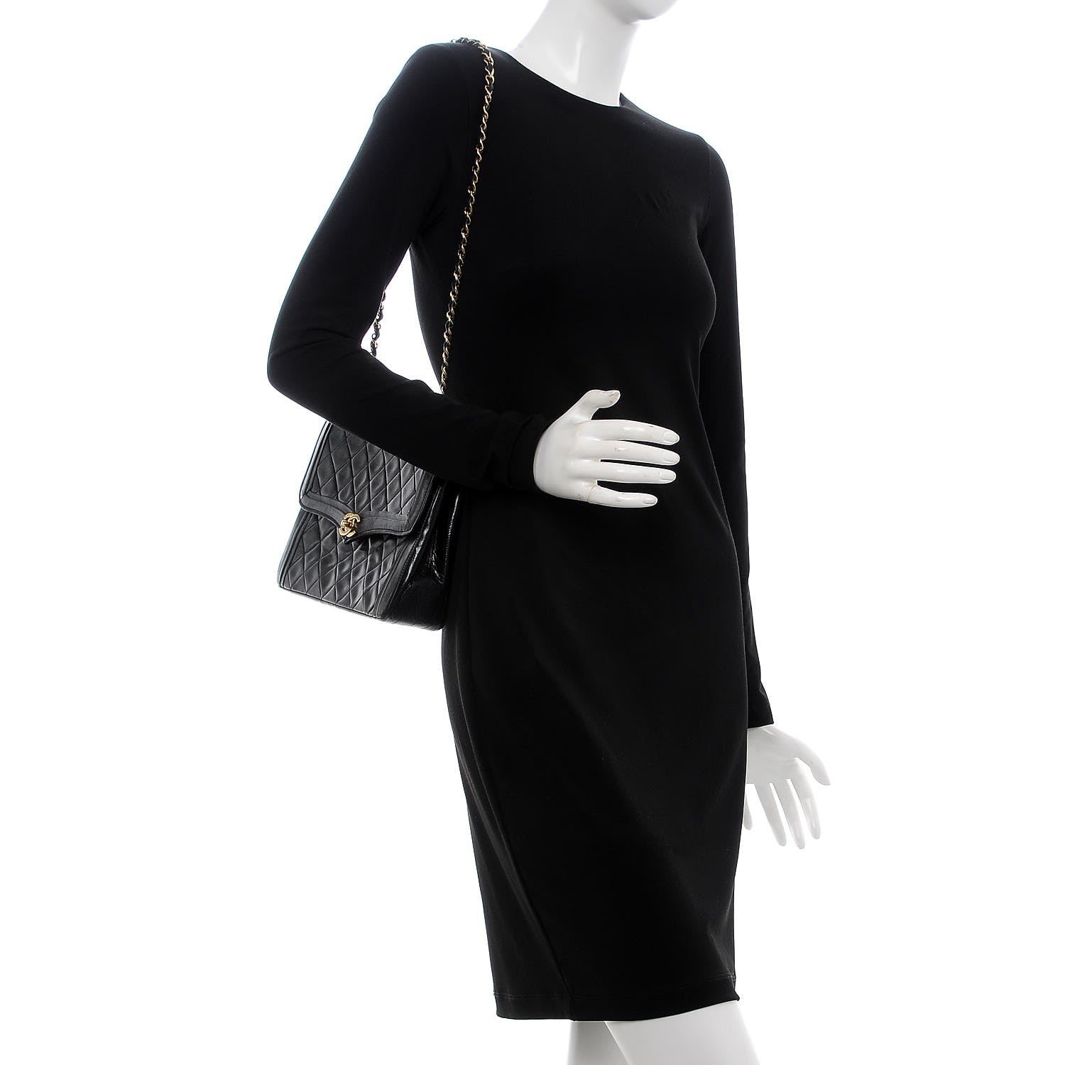 Chanel Lambskin Quilted Small Single Flap Black 2 of 8