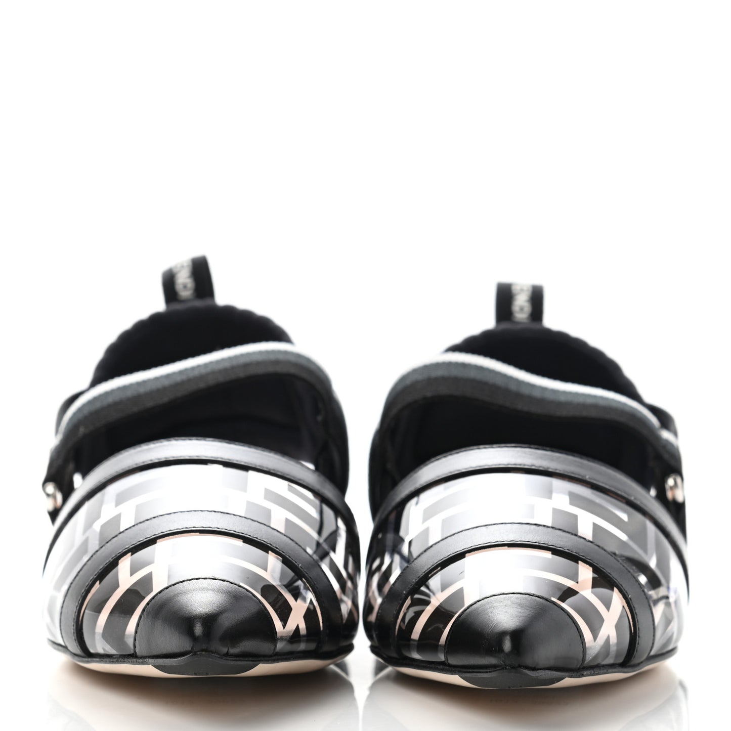 PVC Calfskin FF Colibri Slingback Ballerina Flats 39.5 Black