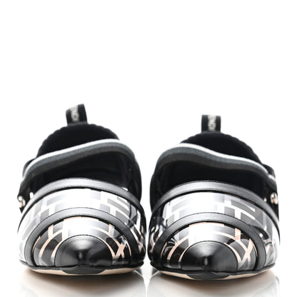 Fendi PVC Calfskin FF Colibri Slingback Ballerina Flats 39.5 Black 2 of 9