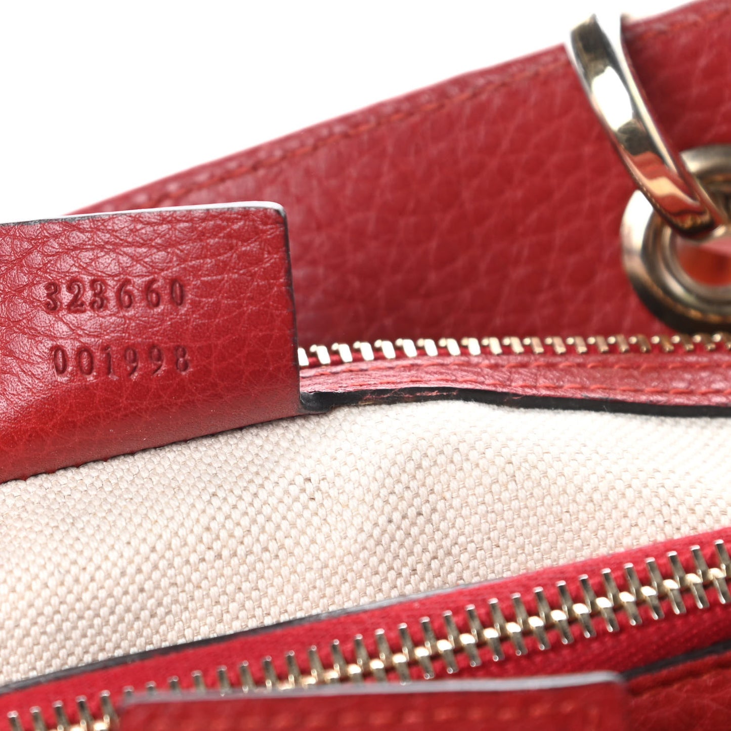 Pebbled Calfskin Medium Bamboo Shopper Tote Red
