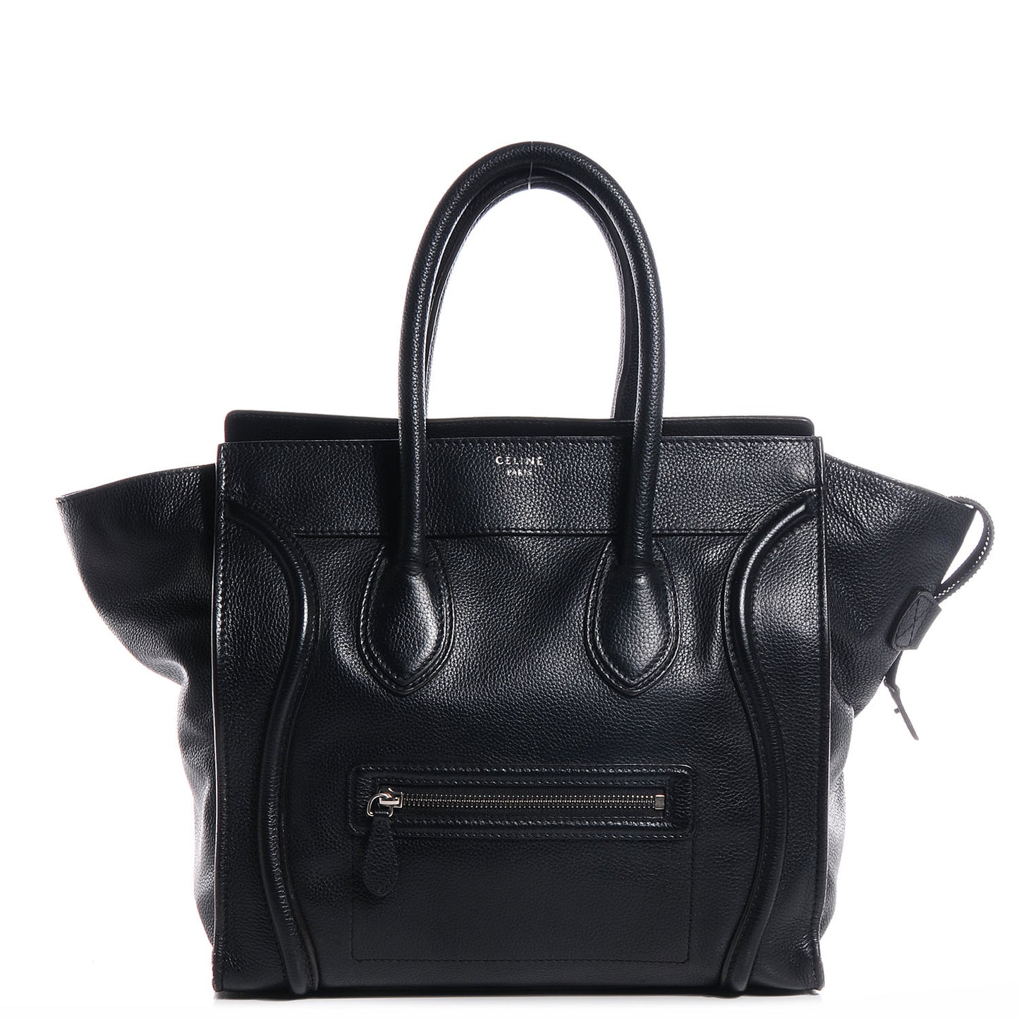 Drummed Calfskin Mini Luggage Black
