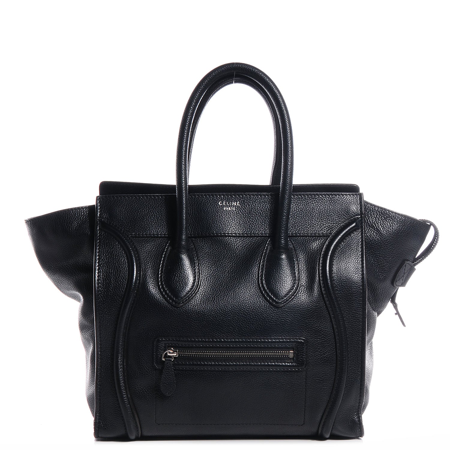 Celine Drummed Calfskin Mini Luggage Black 1 of 8