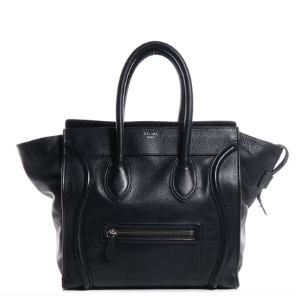 Celine Drummed Calfskin Mini Luggage Black 1 of 8