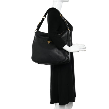 Prada Vitello Daino Sacca Hobo Black 2 of 10