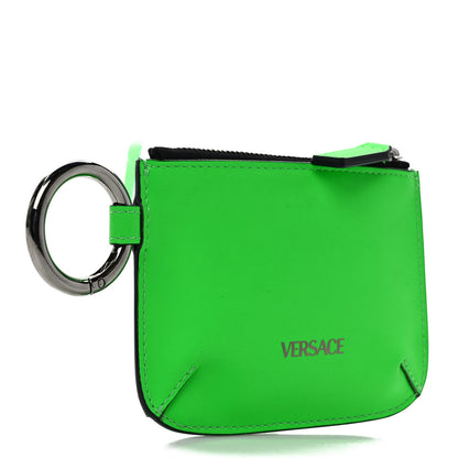Versace Rubber Calfskin Medusa Key Pouch Neon Green 3 of 6