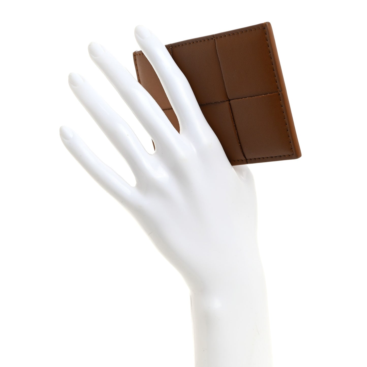 Nappa Intreccio Cassette Credit Card Holder Mud