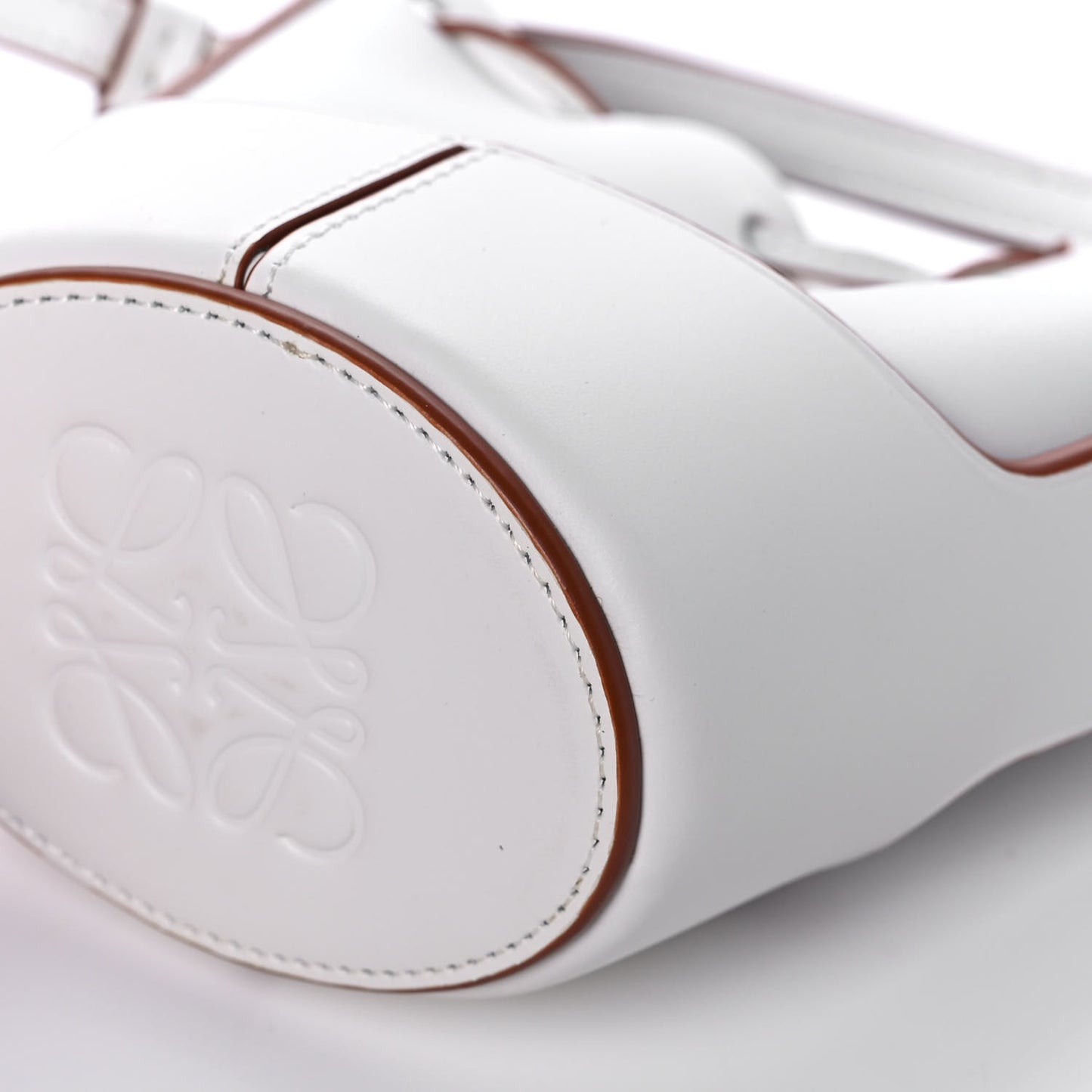 Calfskin Nano Balloon Bucket Bag Soft White