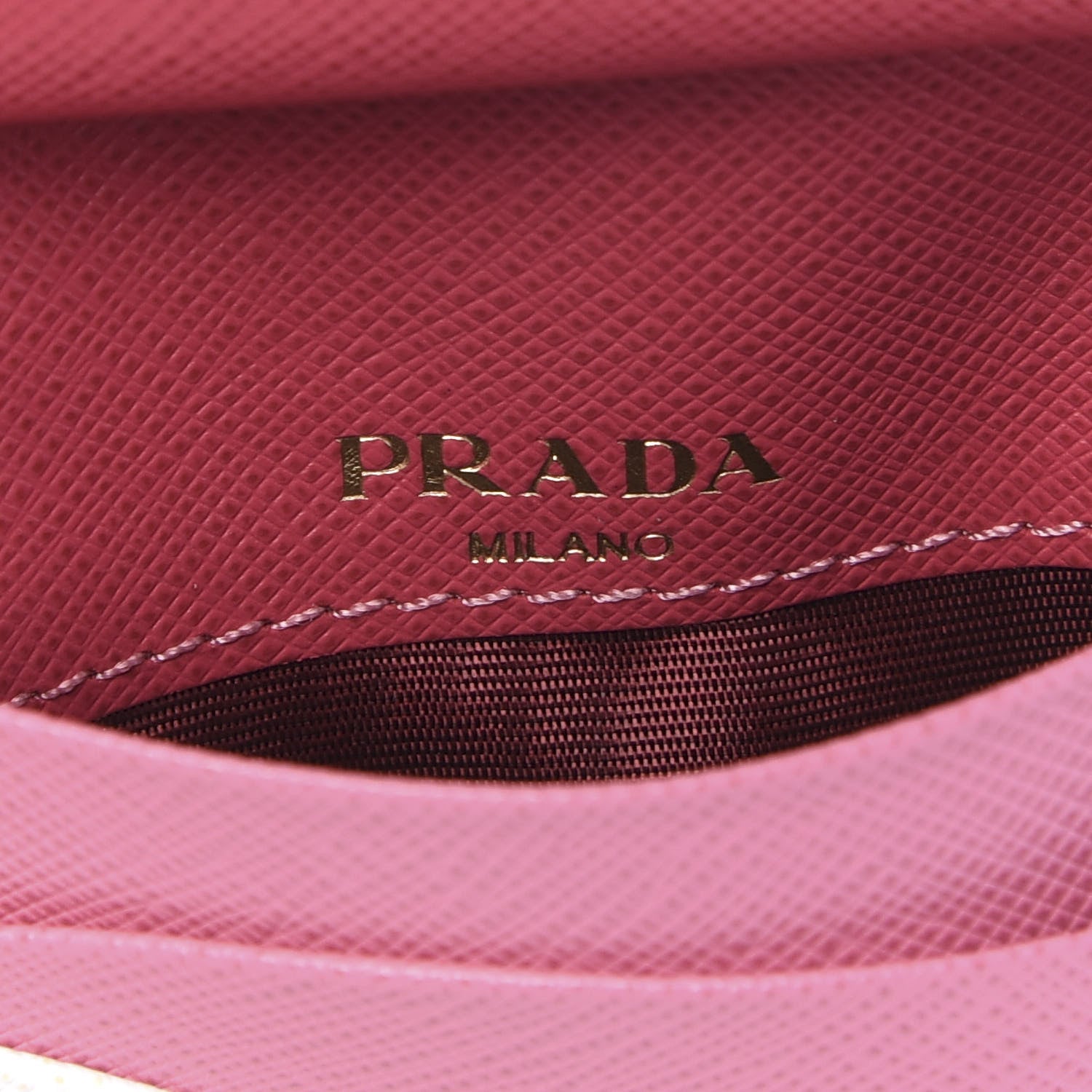 Prada Saffiano Metal Bi-Fold Wallet Peonia 5 of 8