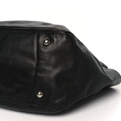 Prada Soft Calf Pleated Hobo Black 10 of 12