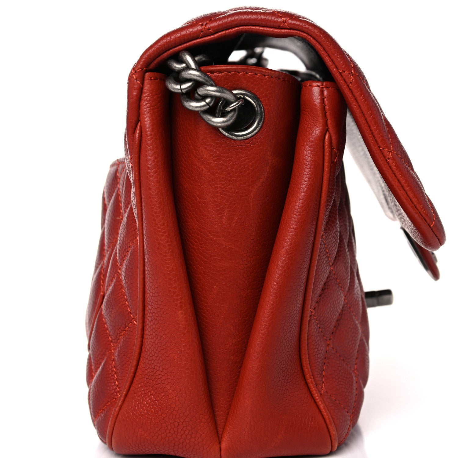Chanel Caviar Quilted Medium Rock In Rome Single Flap Red 23 of 26