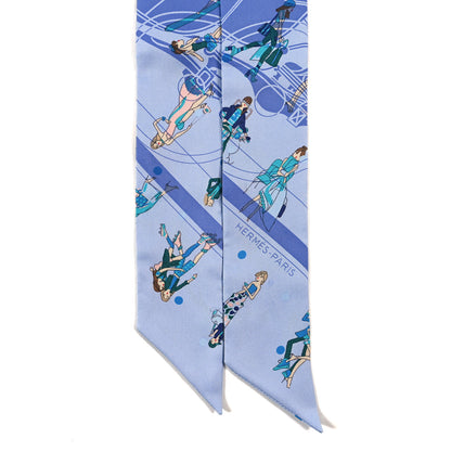 Hermes Silk Ex-Libris Les Parisiennes Twilly Ciel Turquoise Lavender 2 of 3