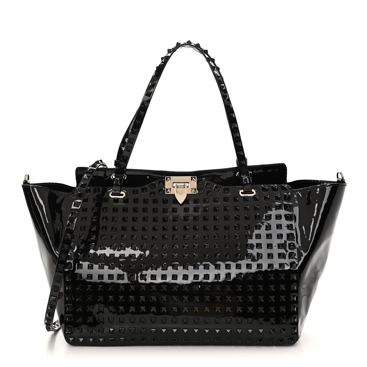 Patent Punkouture Medium Rockstud All Over Tote Black