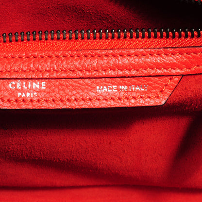 Celine Drummed Leather Micro Luggage Coquelicot 7 of 9