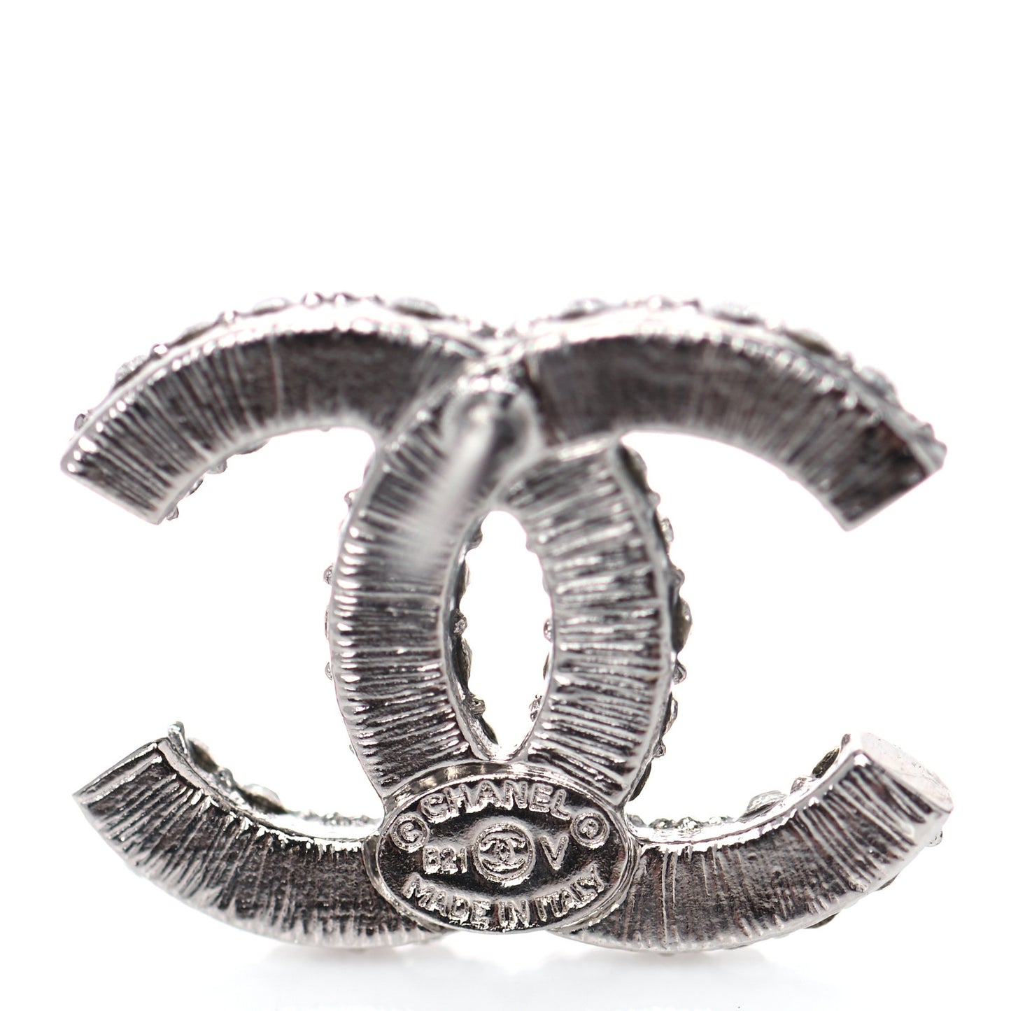 Crystal CC Earrings Silver