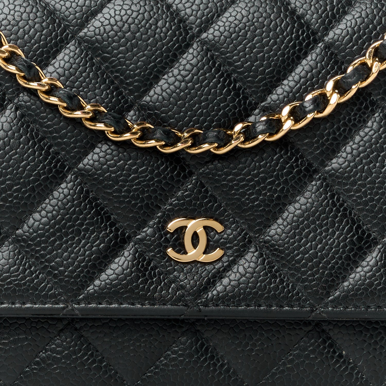 Chanel Caviar Quilted Wallet on Chain WOC Black 9 of 14