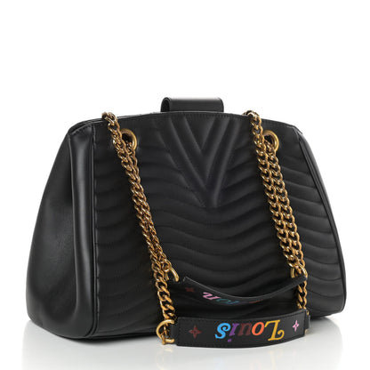 Louis Vuitton Calfskin New Wave Chain Tote Black 4 of 9