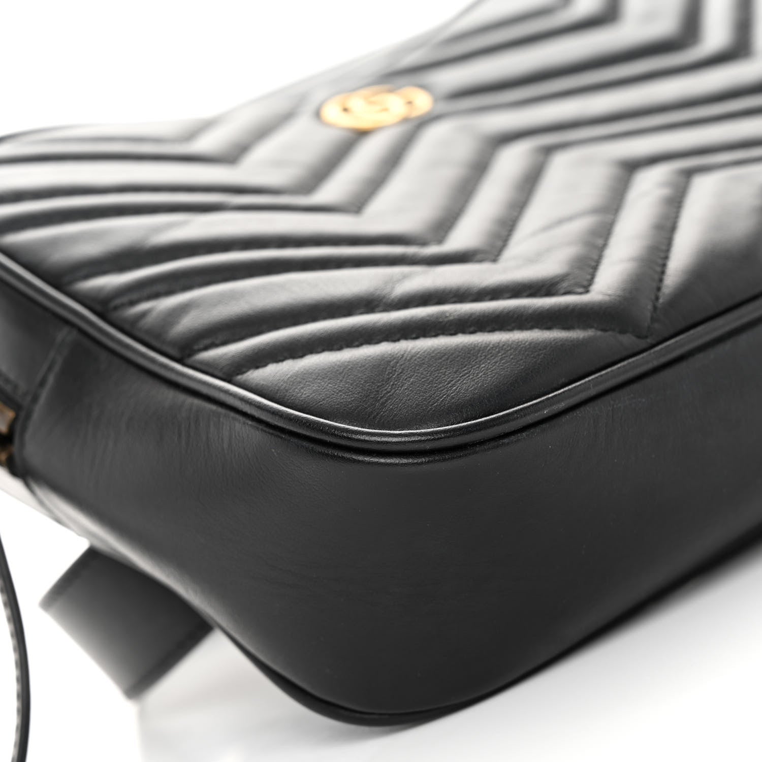 Gucci Calfskin Matelasse Mens GG Marmont Belt Bag 90 36 Black 9 of 12