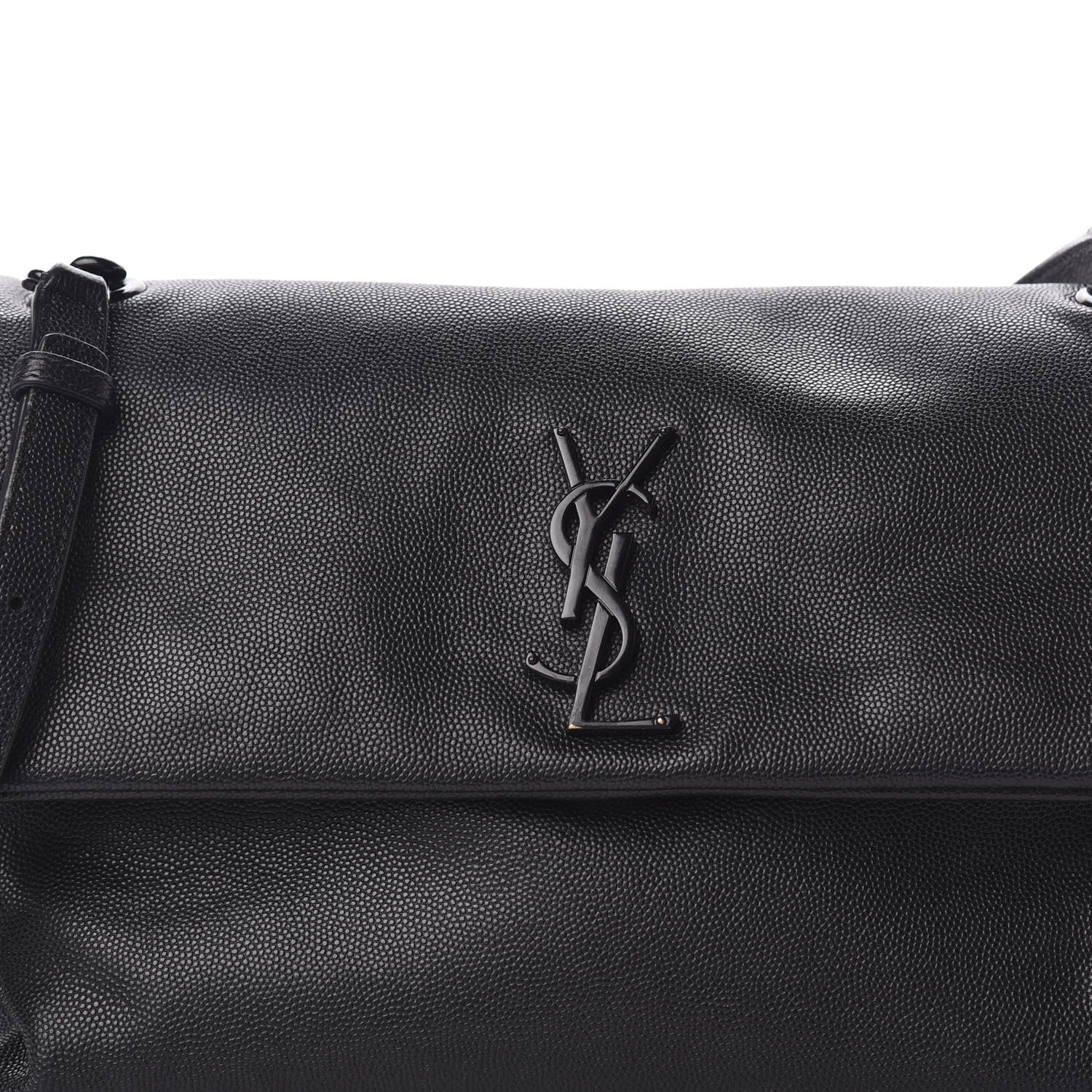 Saint Laurent Grain De Poudre Medium West Hollywood Monogram Fold-Over Black 13 of 13