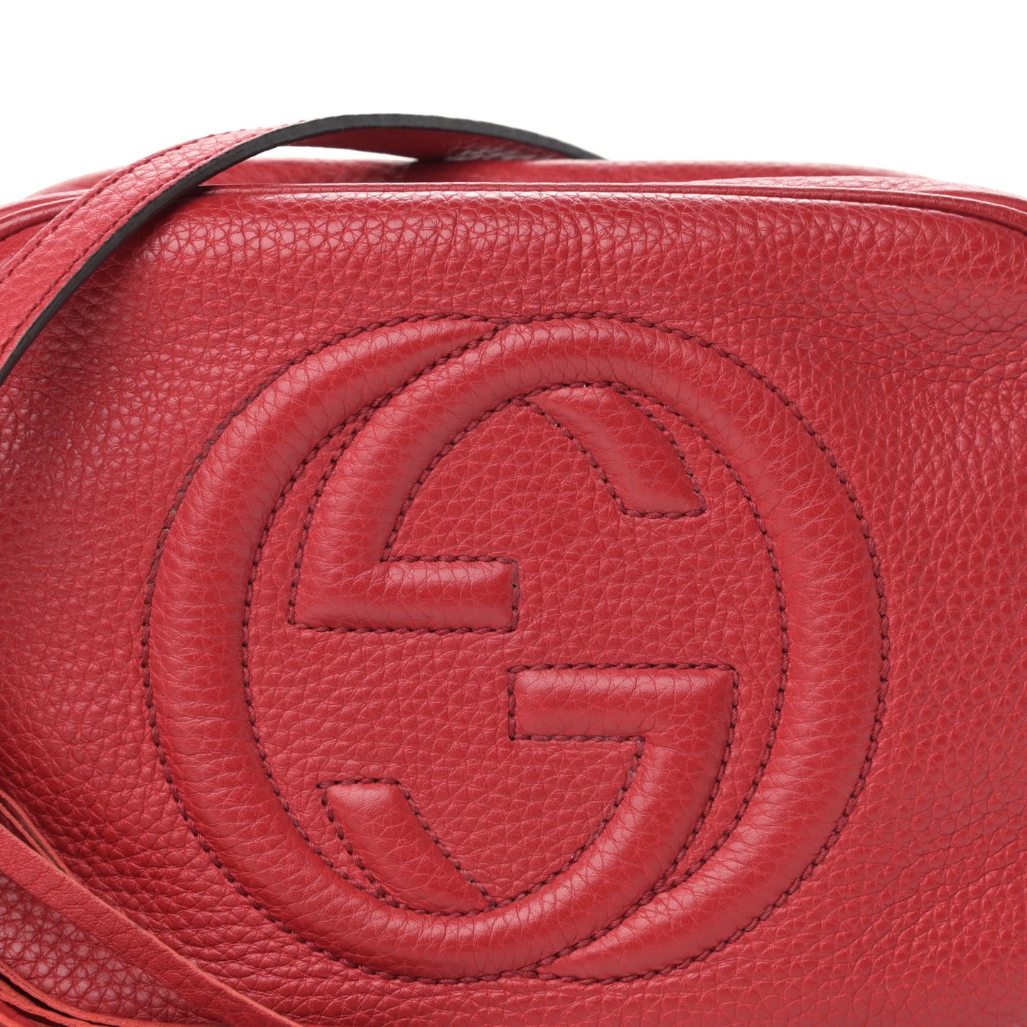 Pebbled Calfskin Small Soho Disco Bag Tabasco Red