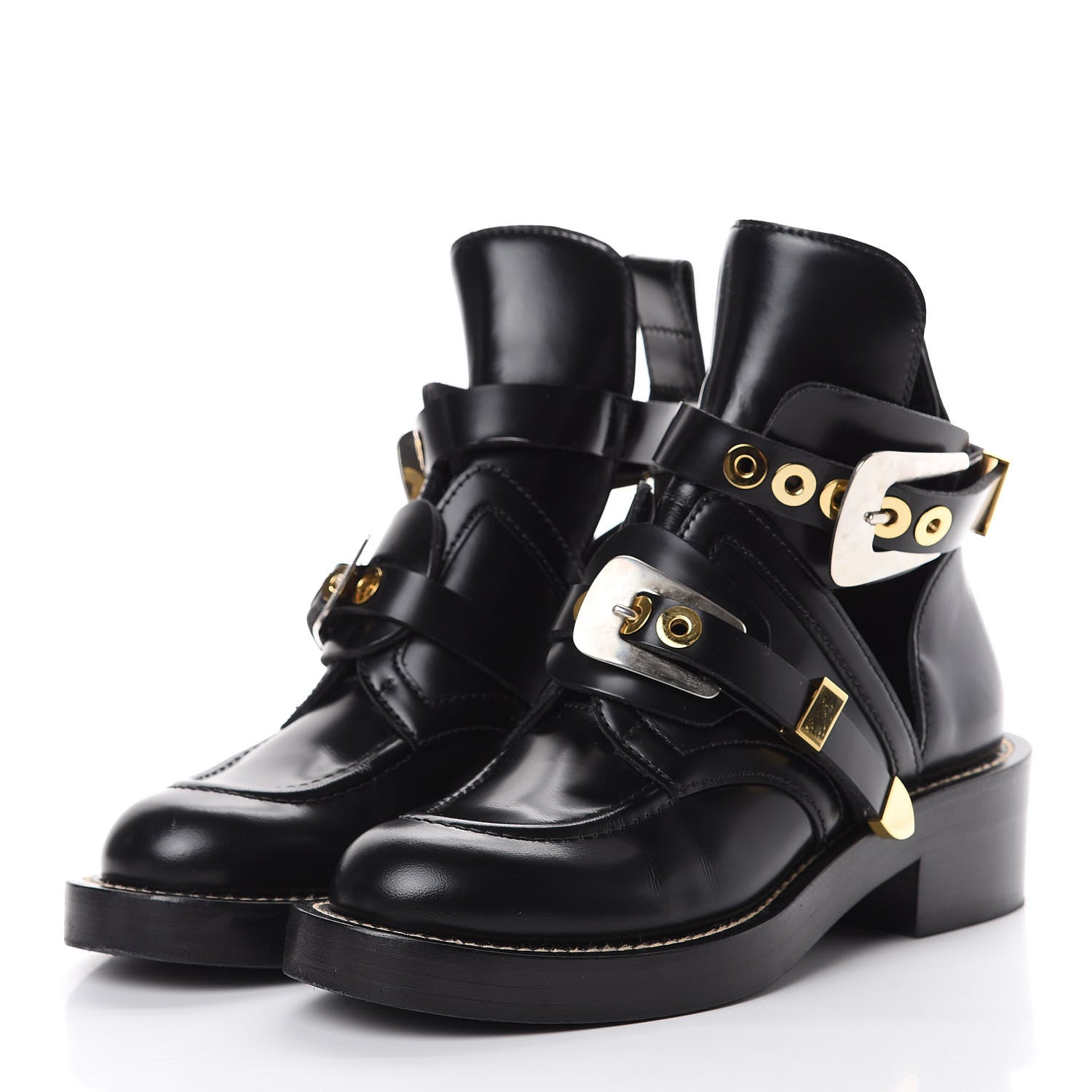Balenciaga Brushed Calfskin Ceinture Ankle Boots 36 Black 3 of 13