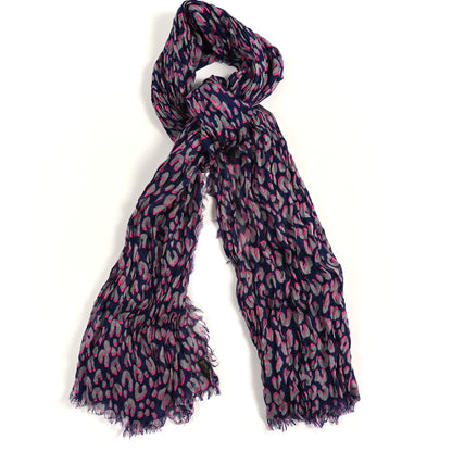 Louis Vuitton Cashmere Silk Sprouse Leopard Shawl Scarf Blue Nuit 1 of 3
