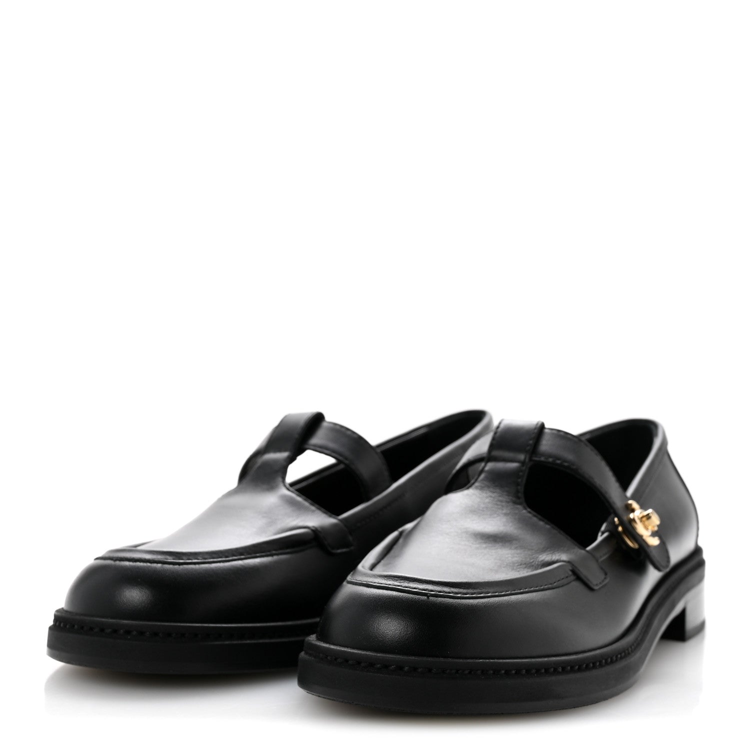 Chanel Calfskin CC Turnlock Moccasin Loafers 39 Black 4 of 10