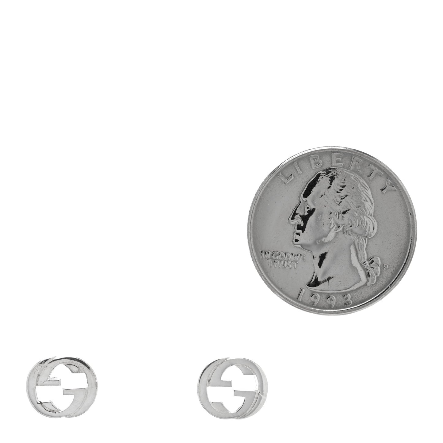Sterling Silver Interlocking GG Stud Earrings