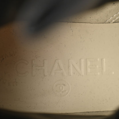 Chanel Calfskin Quilted Lace Up Combat Boots 36.5 Black 6 of 8