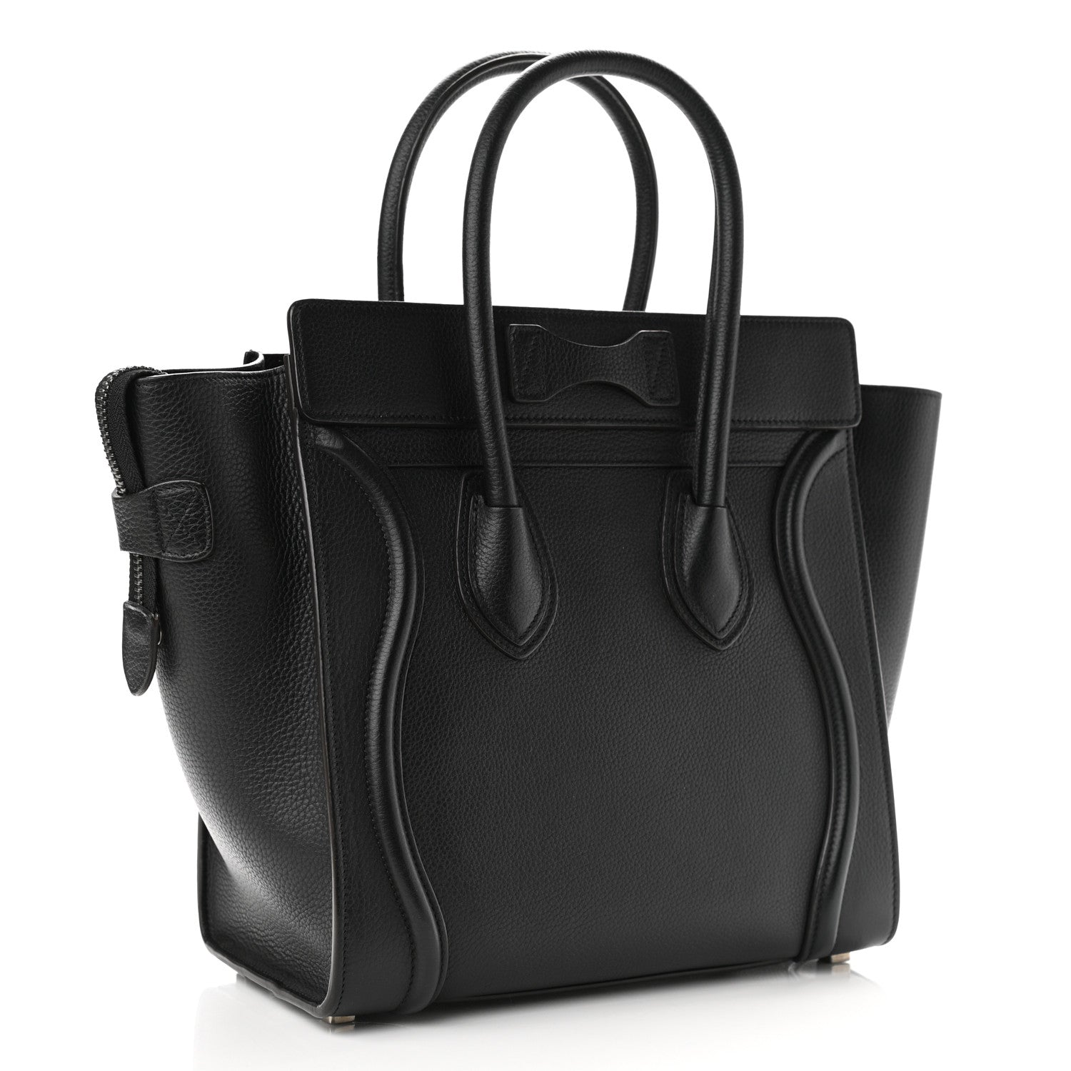 Celine Drummed Calfskin Micro Luggage Black 3 of 11