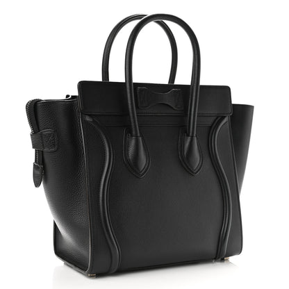 Celine Drummed Calfskin Micro Luggage Black 3 of 11