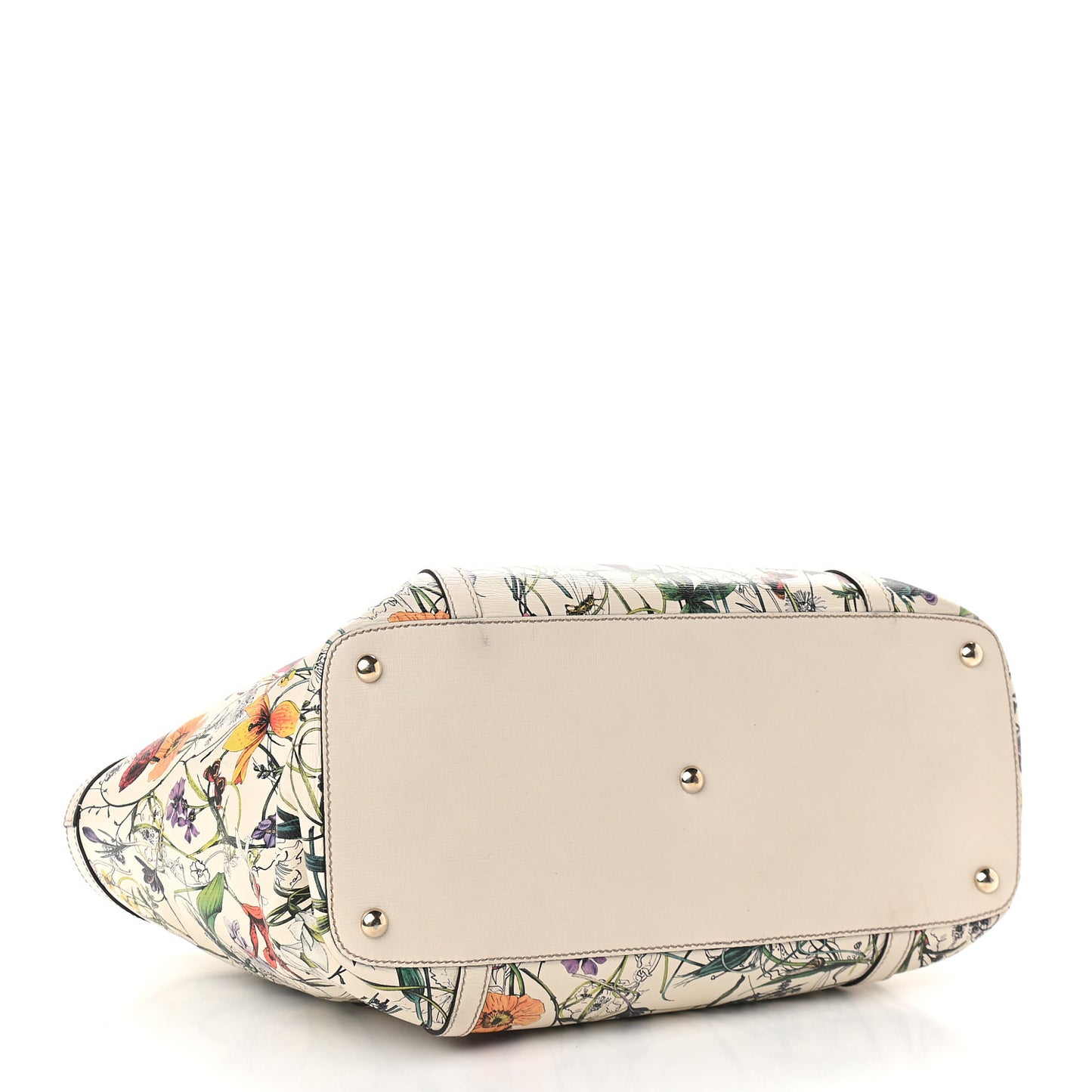 Calfskin Flora Infinity Medium Nice Tote Off White