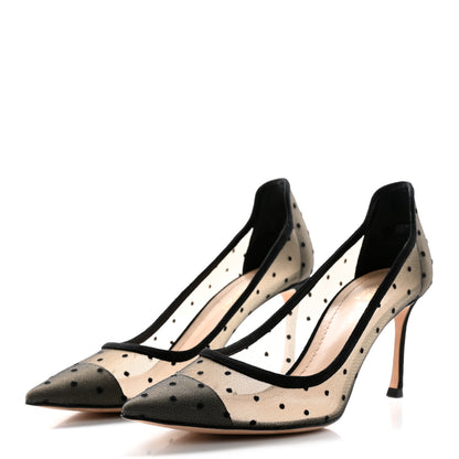 Christian Dior Mesh Plumetis Tulle D-Moi Pumps 37.5 Black 3 of 8