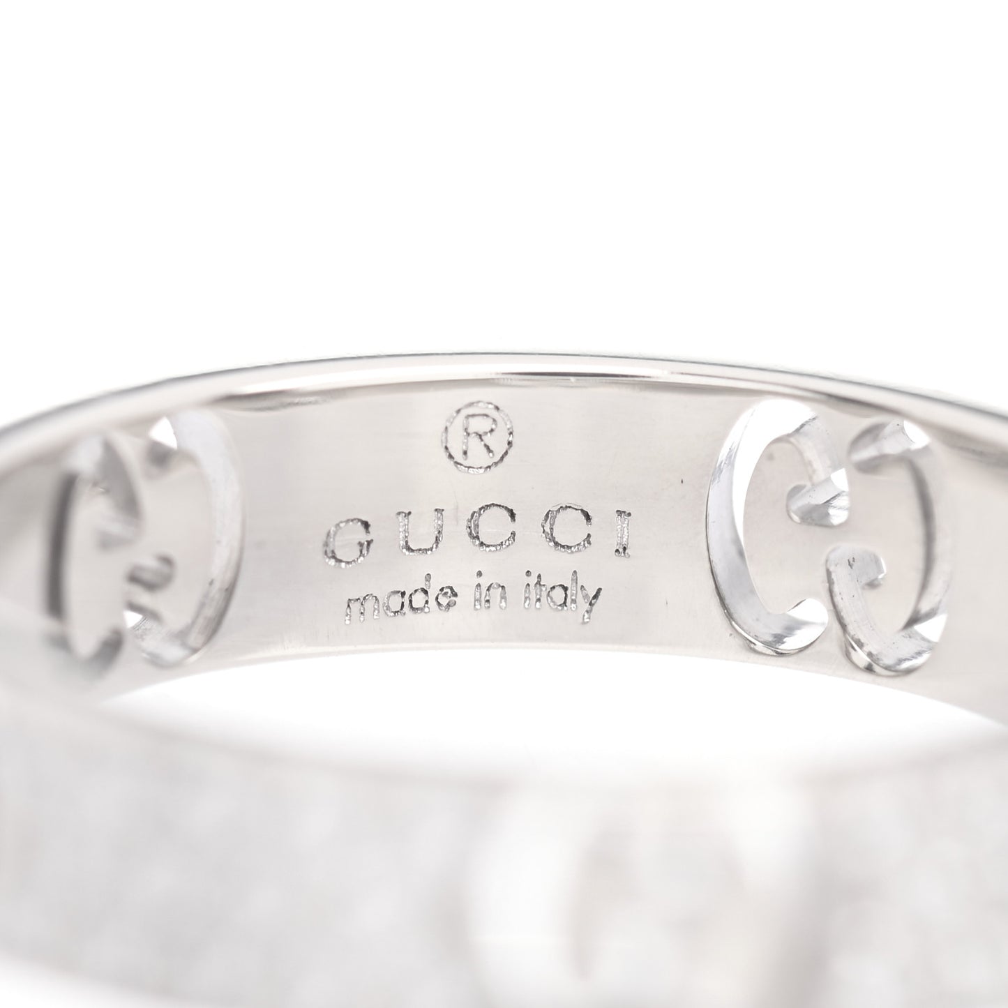 18K White Gold Diamond Icon Stardust Band Ring 49 4.75