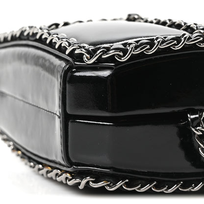 Chanel Patent Minaudiere Chain Clutch Black 7 of 8