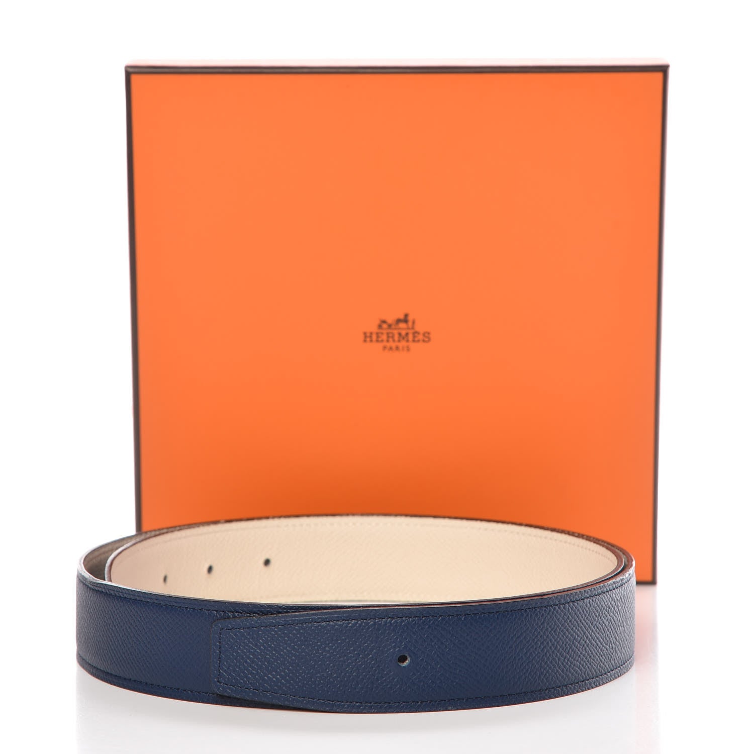 Hermes Epsom 32mm Belt Strap 90 Bleu De Malte Craie 9 of 9
