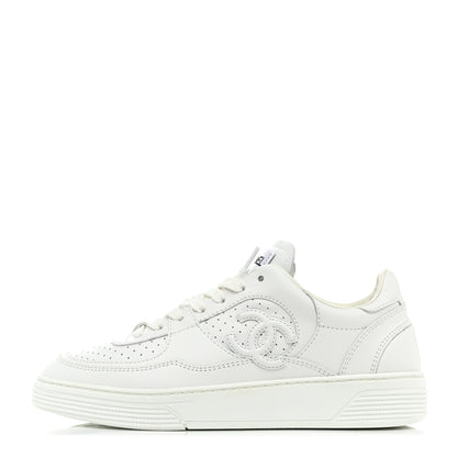 Chanel Calfskin Womens Logo Sneakers 36 White 1 of 9
