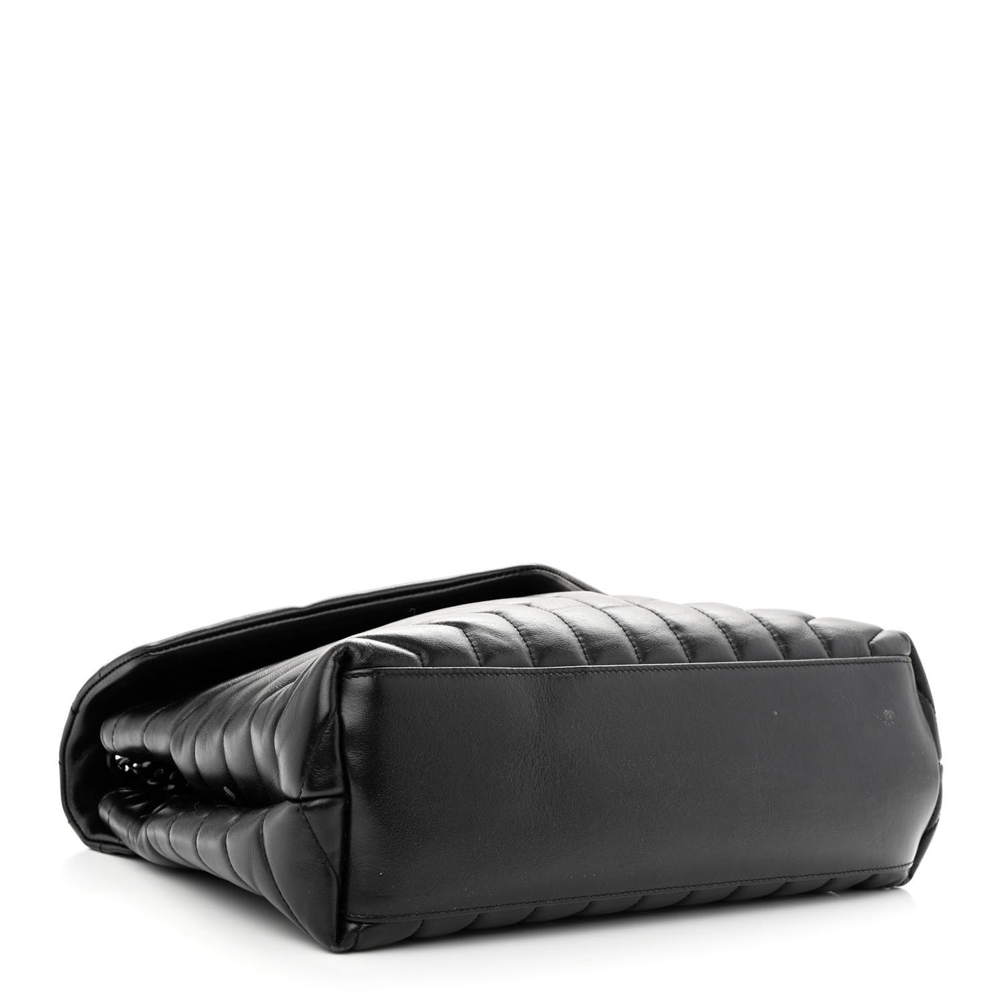 Calfskin Y Quilted Monogram Medium Loulou Chain Satchel Black