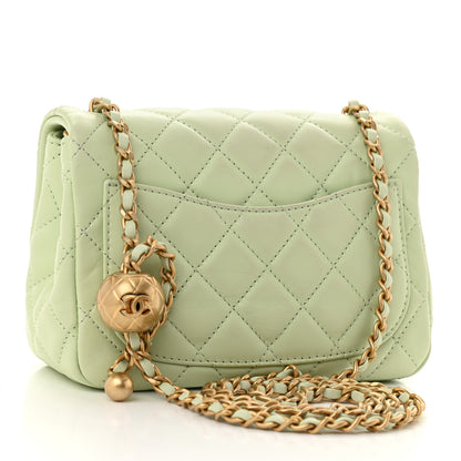 Chanel Lambskin Quilted Mini Pearl Crush Flap Light Green 3 of 11