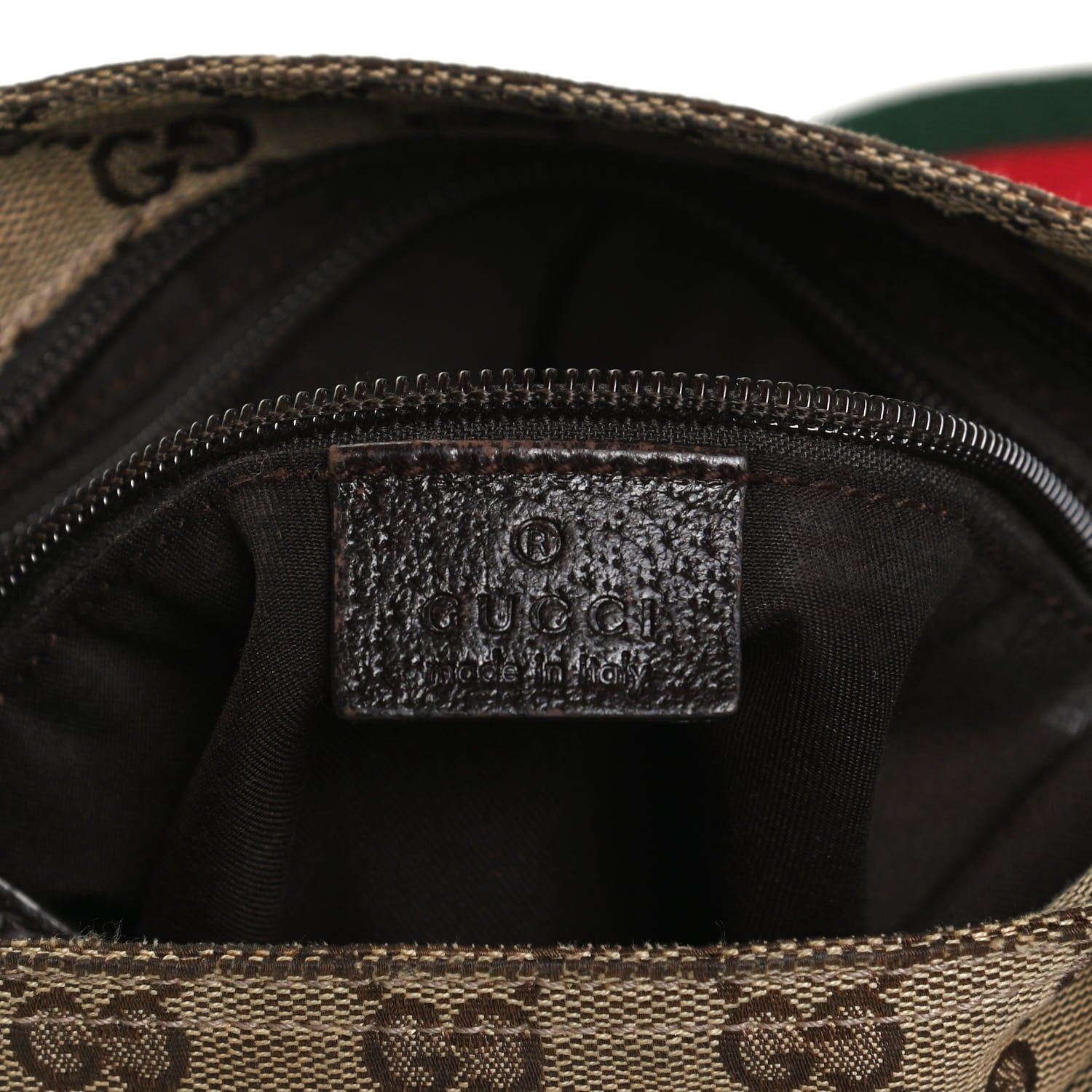 Gucci Monogram Web Small Flat Messenger Bag Brown 6 of 12