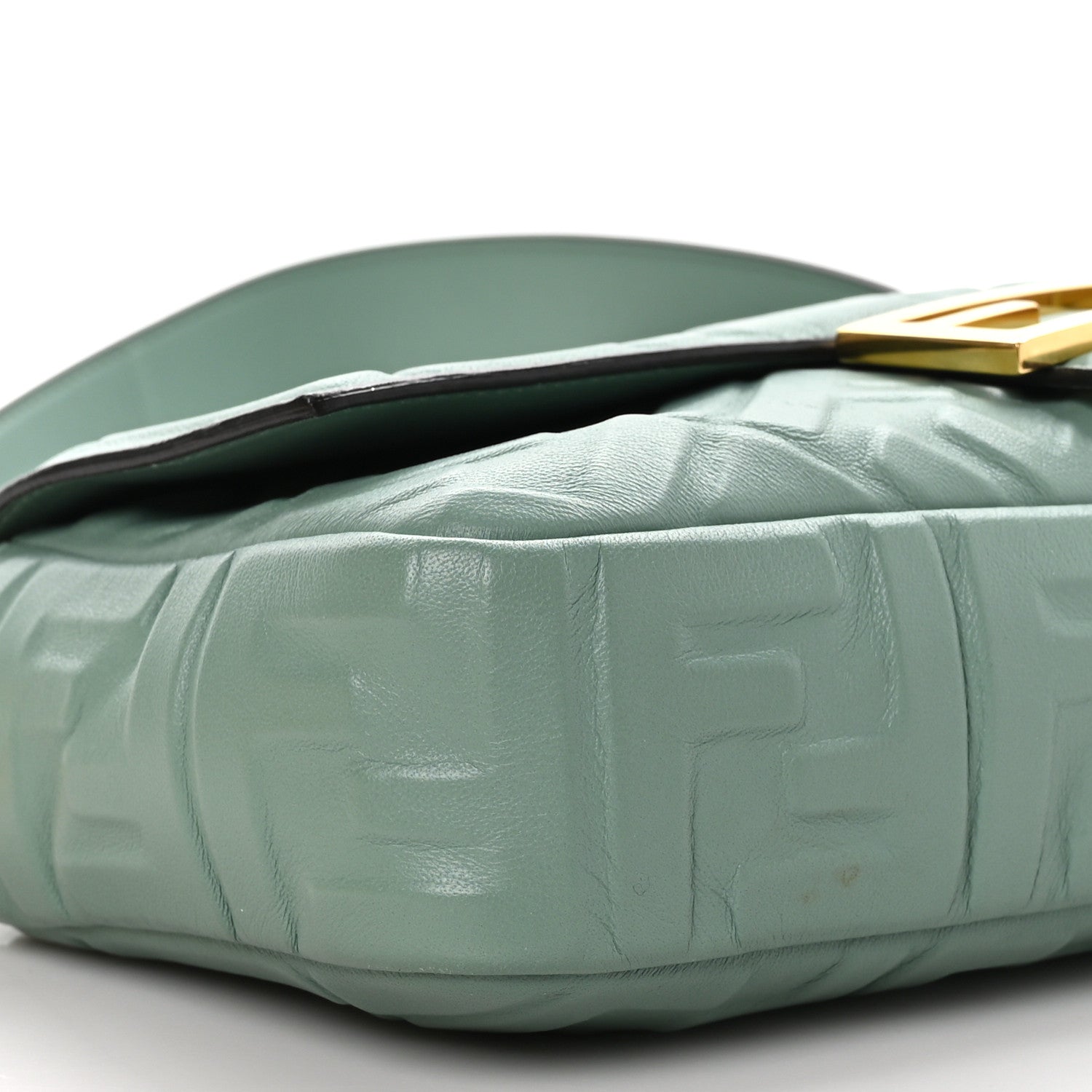 Fendi Nappa FF 1974 Embossed Baguette Menta 7 of 9