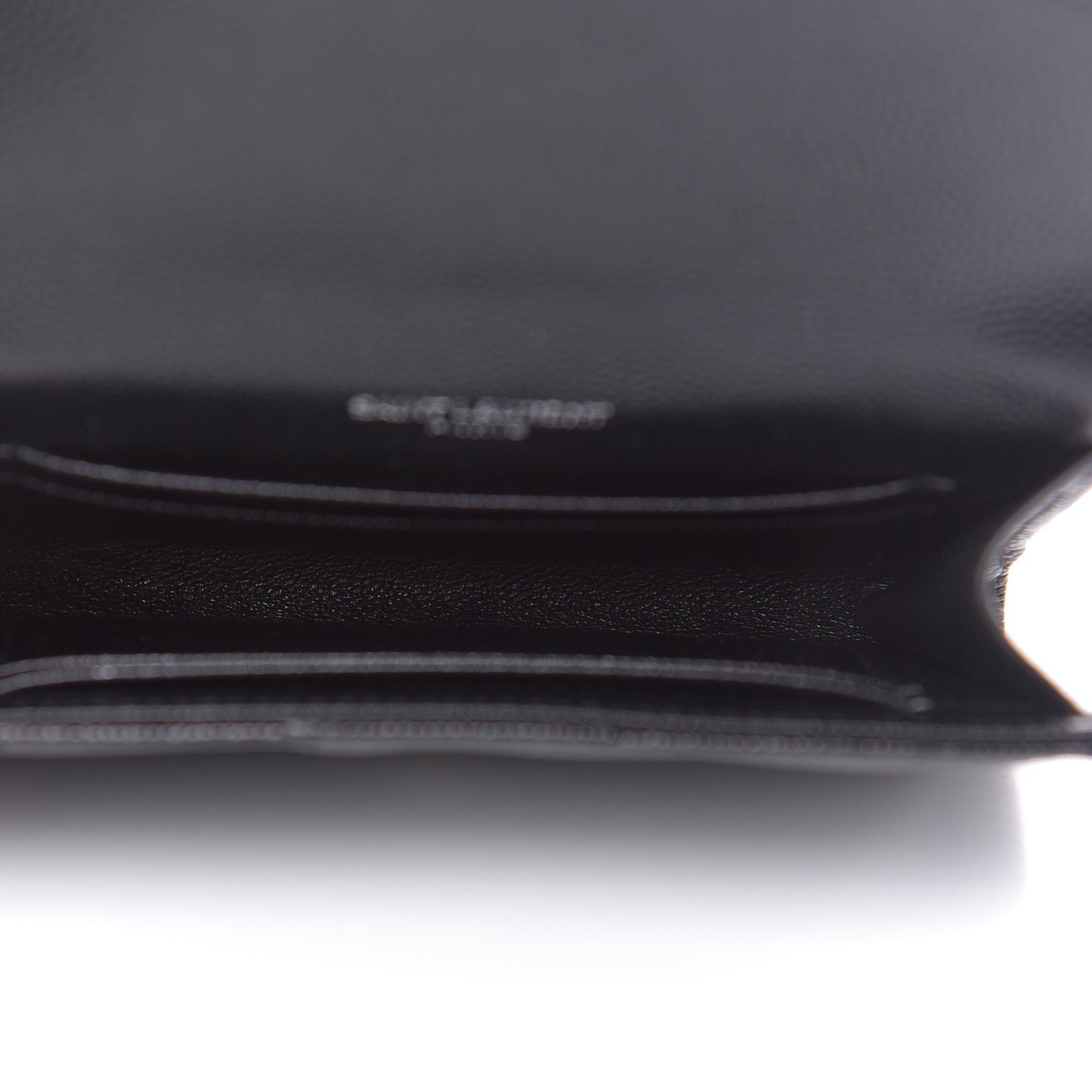 Grain De Poudre Matelasse Chevron Small Monogram Envelope Wallet Black