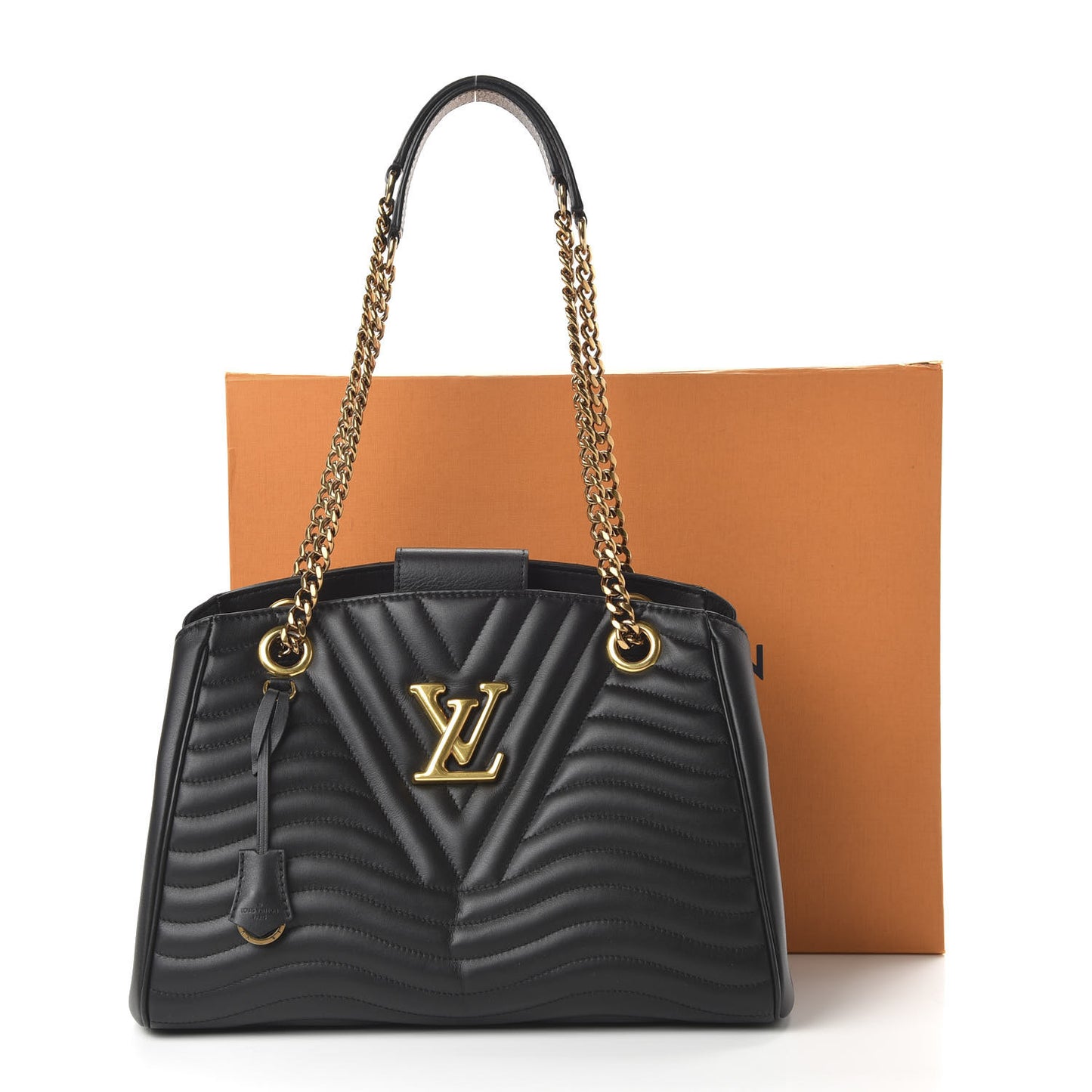 Calfskin New Wave Chain Tote Black