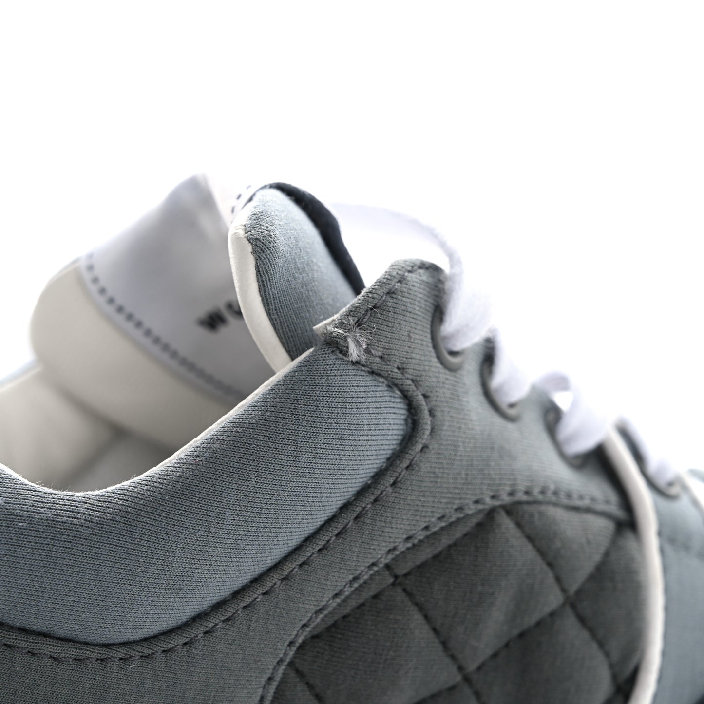 Fabric Suede Calfskin Quilted CC Sneakers 35 Dark Grey