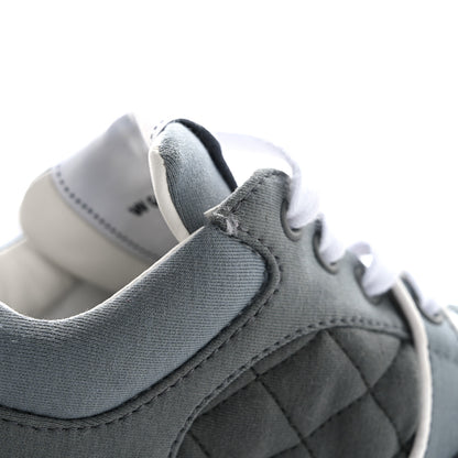 Chanel Fabric Suede Calfskin Quilted CC Sneakers 35 Dark Grey 10 of 11