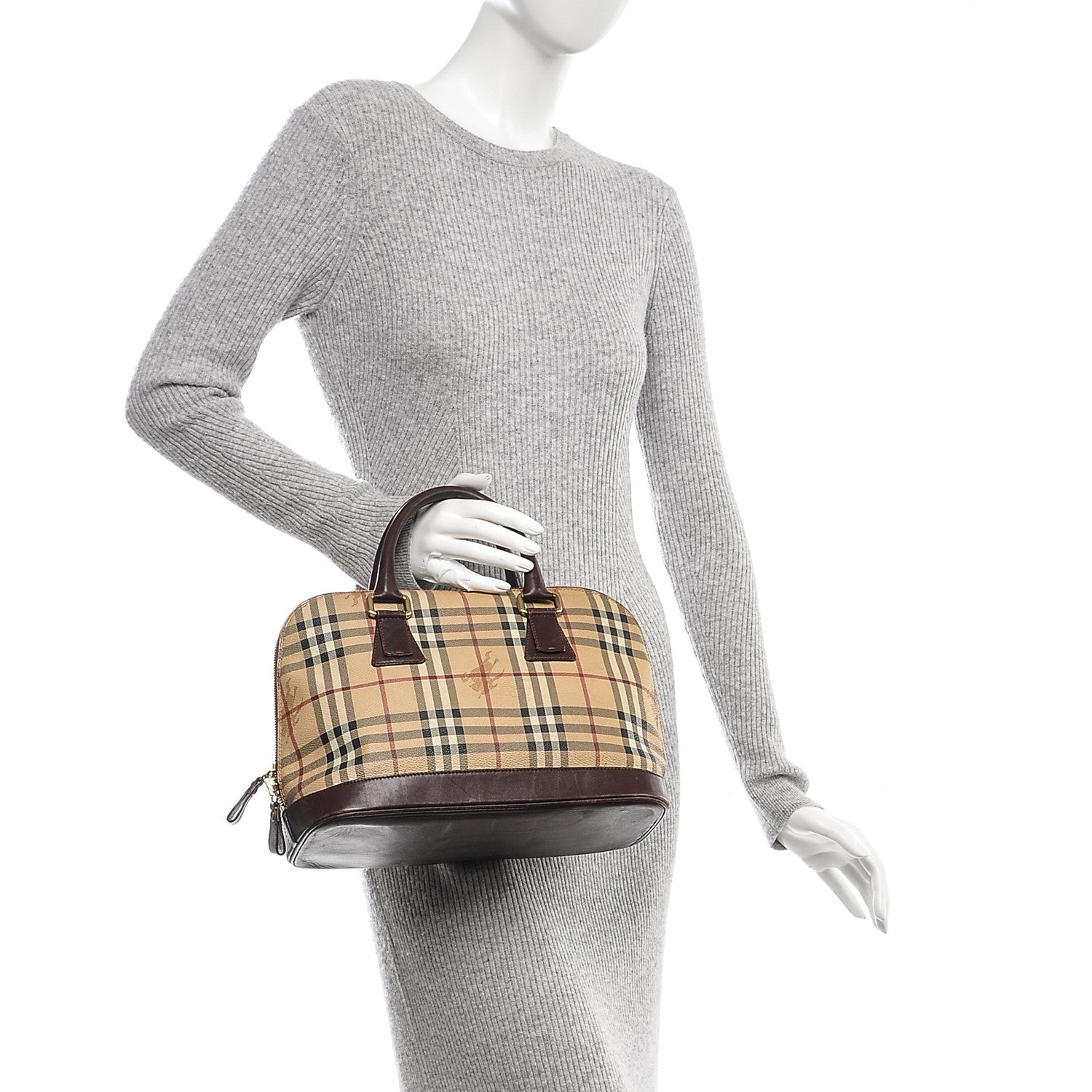 Burberry Haymarket Check Picadilly Bowler Brown 2 of 10